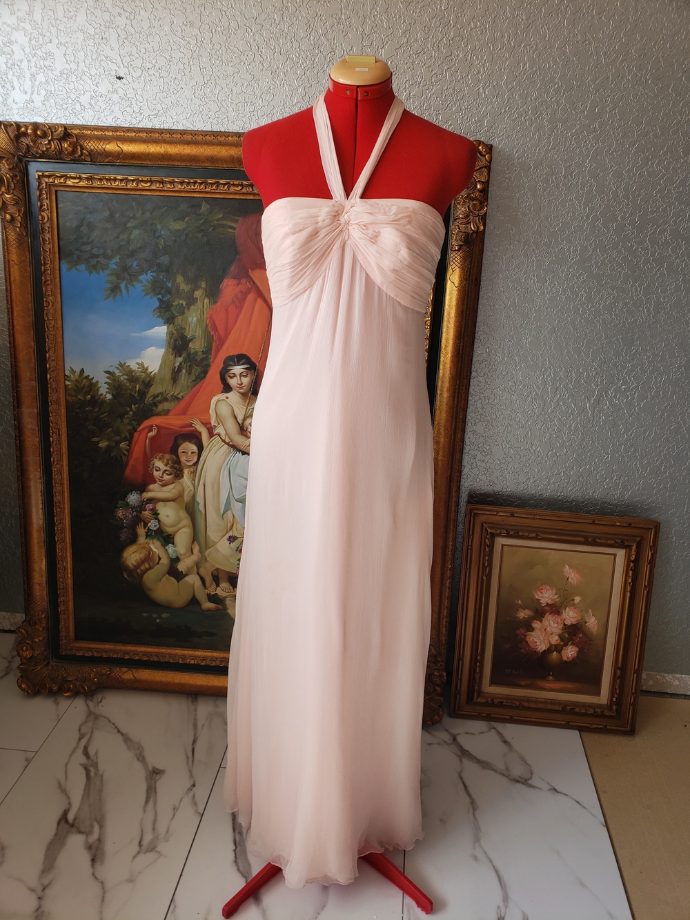 Monique Lhuillier Blush Pink Bridesmaids Gown